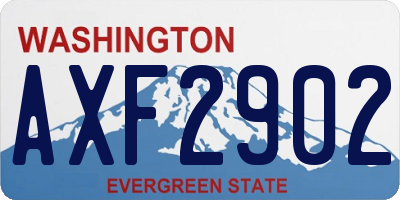 WA license plate AXF2902