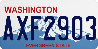 WA license plate AXF2903