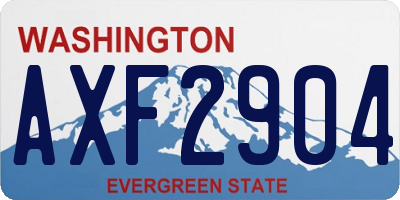 WA license plate AXF2904