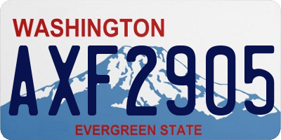 WA license plate AXF2905