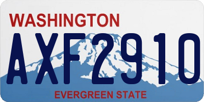 WA license plate AXF2910