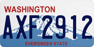 WA license plate AXF2912