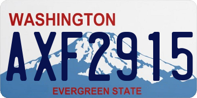 WA license plate AXF2915