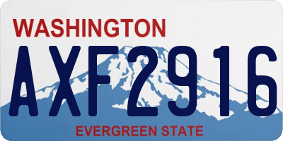 WA license plate AXF2916