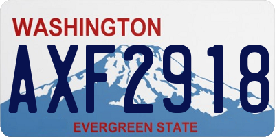 WA license plate AXF2918