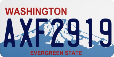 WA license plate AXF2919