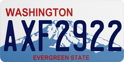 WA license plate AXF2922
