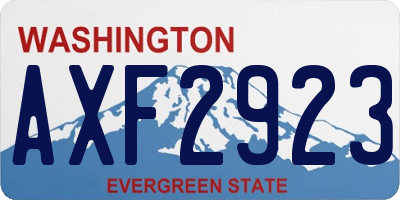 WA license plate AXF2923