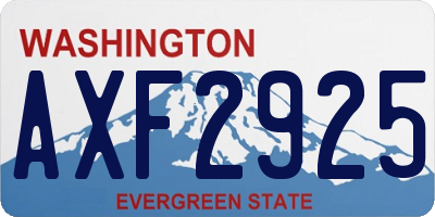WA license plate AXF2925