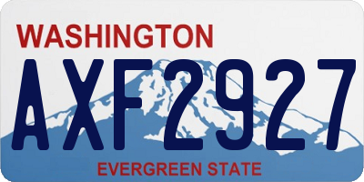 WA license plate AXF2927