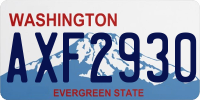 WA license plate AXF2930