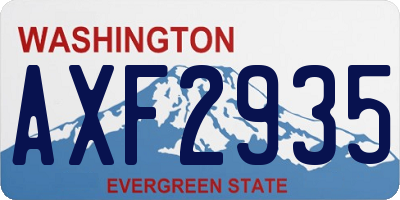 WA license plate AXF2935