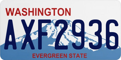 WA license plate AXF2936