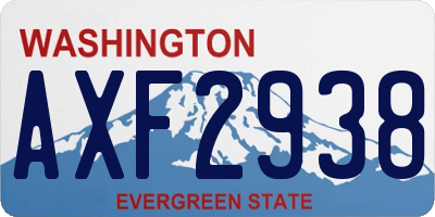 WA license plate AXF2938