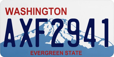 WA license plate AXF2941