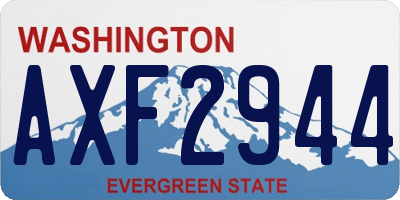 WA license plate AXF2944
