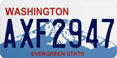 WA license plate AXF2947