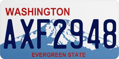 WA license plate AXF2948