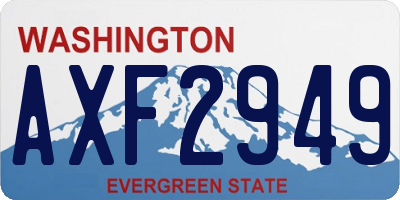 WA license plate AXF2949