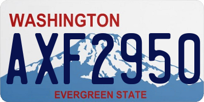 WA license plate AXF2950