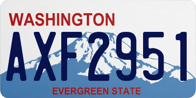 WA license plate AXF2951