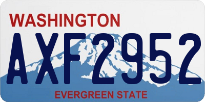 WA license plate AXF2952