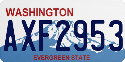 WA license plate AXF2953