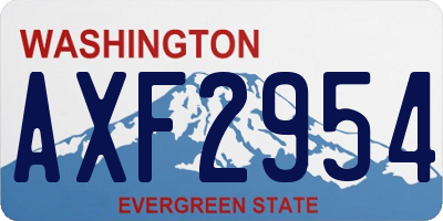 WA license plate AXF2954