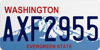 WA license plate AXF2955