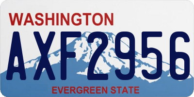 WA license plate AXF2956