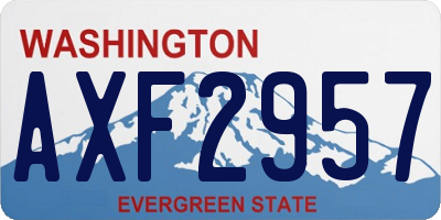 WA license plate AXF2957
