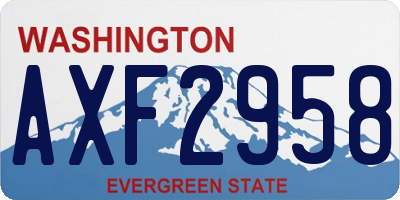 WA license plate AXF2958