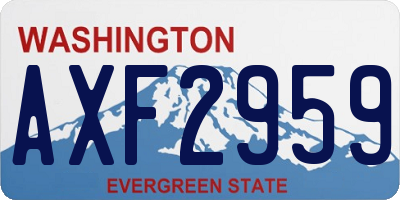 WA license plate AXF2959