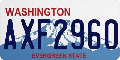 WA license plate AXF2960