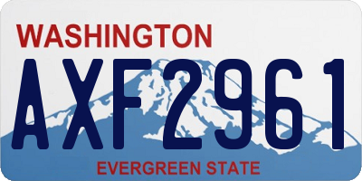 WA license plate AXF2961