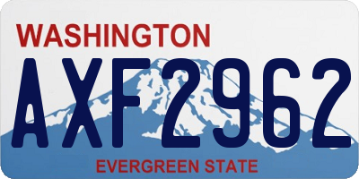 WA license plate AXF2962