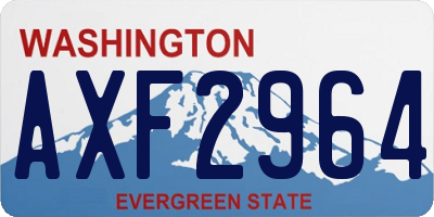 WA license plate AXF2964