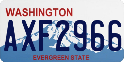 WA license plate AXF2966