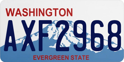 WA license plate AXF2968