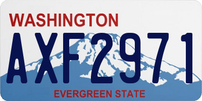 WA license plate AXF2971