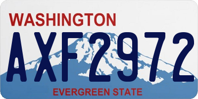 WA license plate AXF2972