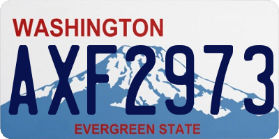 WA license plate AXF2973