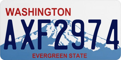 WA license plate AXF2974