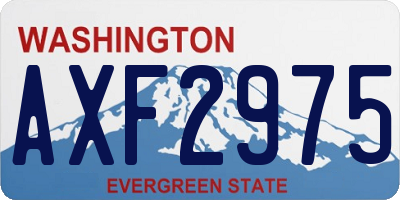 WA license plate AXF2975