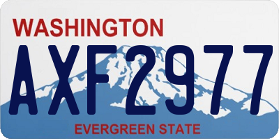 WA license plate AXF2977