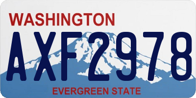 WA license plate AXF2978