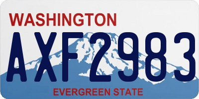 WA license plate AXF2983