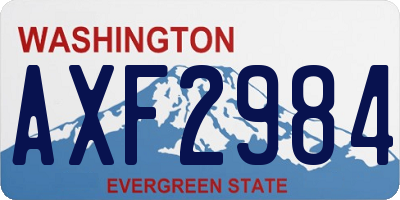 WA license plate AXF2984