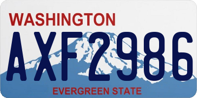 WA license plate AXF2986