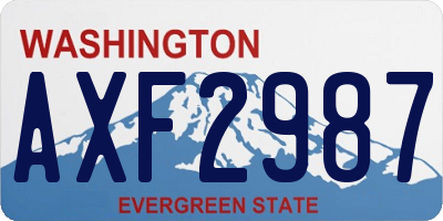 WA license plate AXF2987
